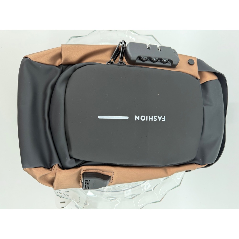 Fashion Anti Theft Sling Bag Black Brown Combination Lock USB Port Crossbody
